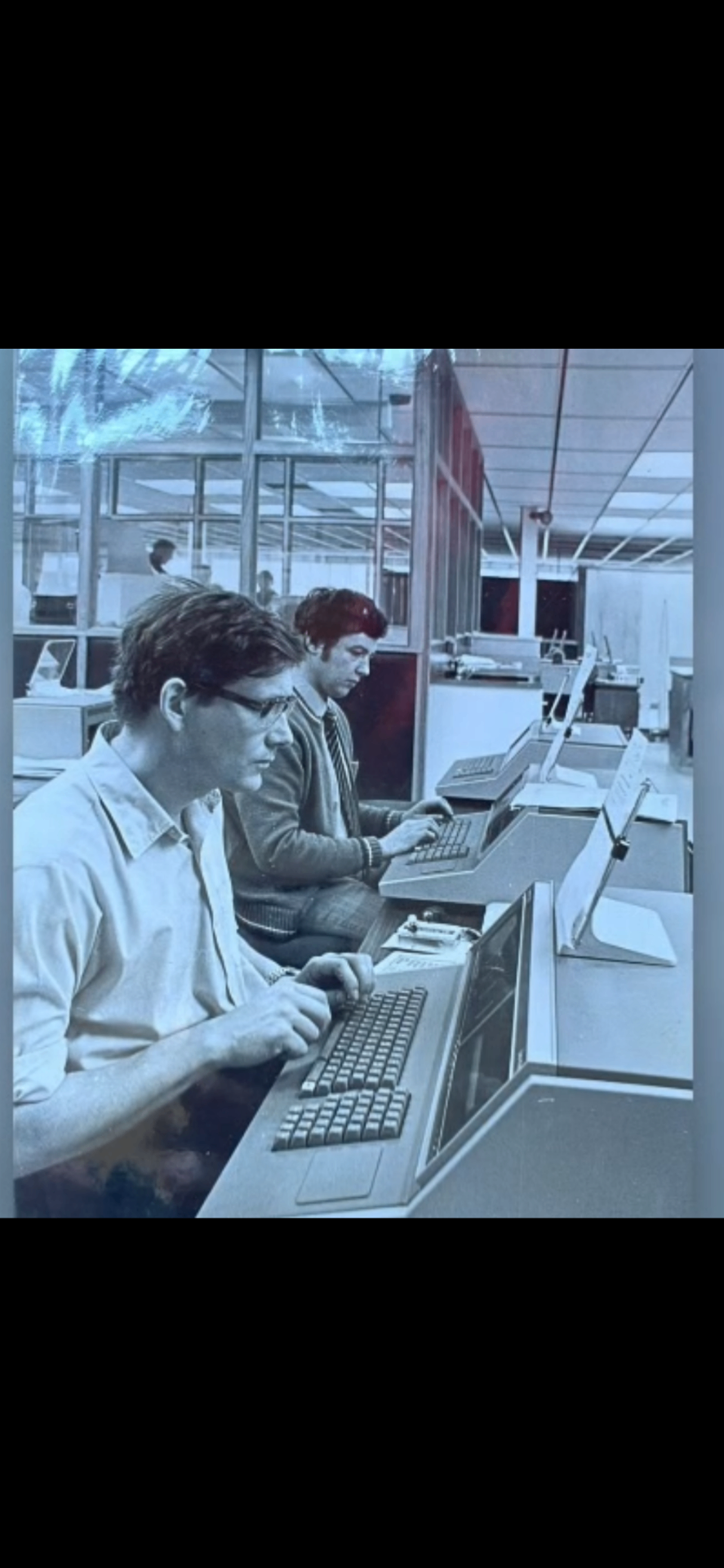 Early days at the computer terminals — the dawn of the connected era