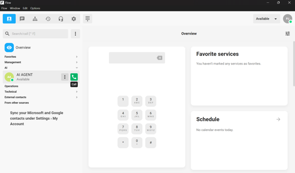 DragFlow desktop app — dialler, favourites and schedule